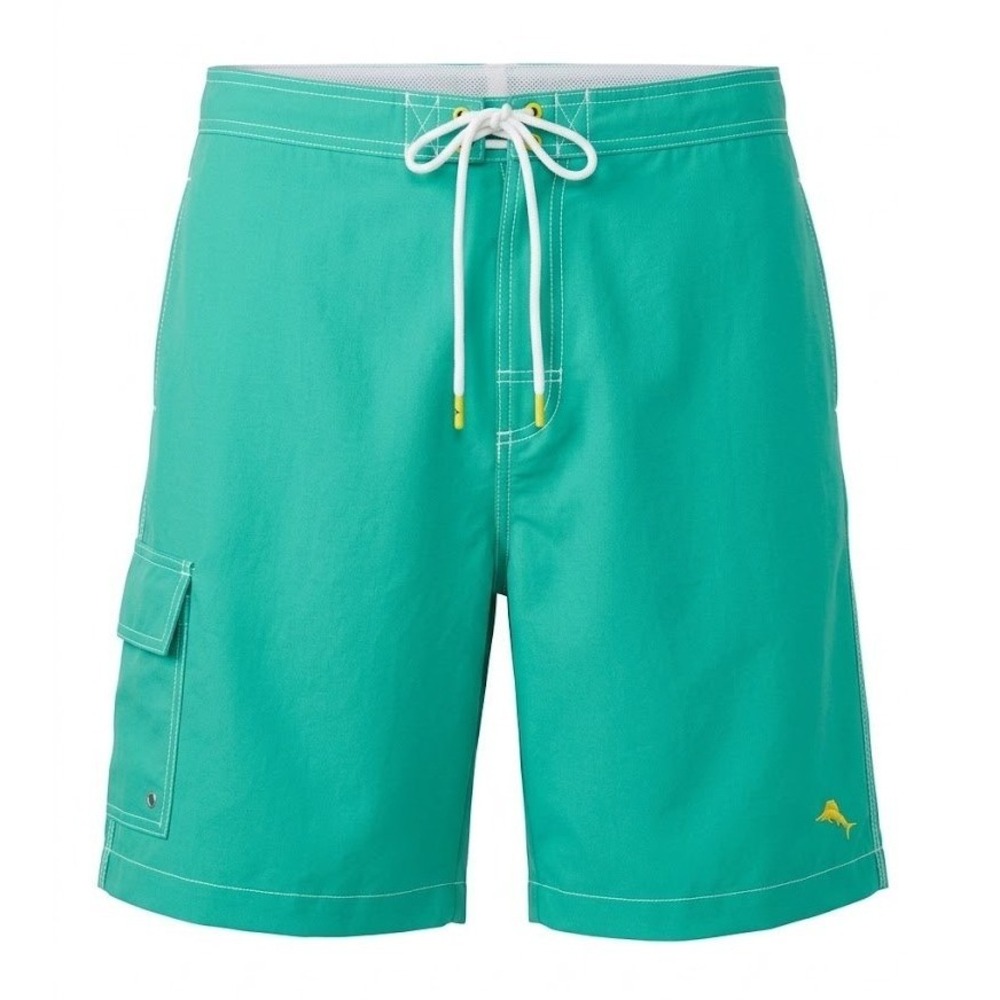 Tommy Bahama Mens XL Green Board Shorts Swim Trunks Marlin Logo Lined